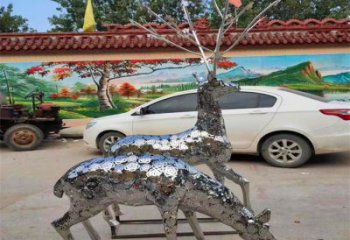 小鹿雕塑擺件制造，酒店擺件，景觀鏤空小鹿雕塑選定