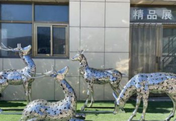 小鹿雕塑供需，標識雕塑，景觀鏤空小鹿雕塑制造商