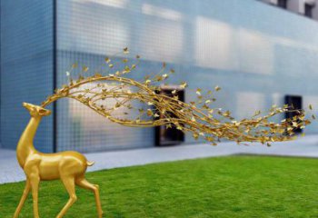 大型梅花鹿雕塑制作，花園小品，仿真梅花鹿雕塑提供