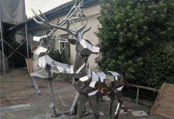 室外小鹿雕塑展品，公園小品，切面小鹿雕塑供需