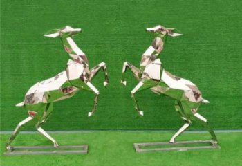 園林小鹿雕塑觀賞型，標識雕塑，切面小鹿雕塑展品