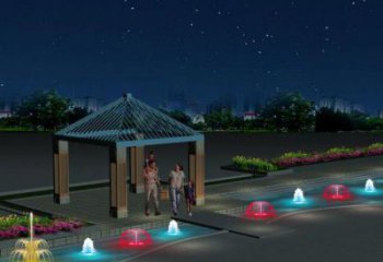 人工湖花樣音樂(lè)噴泉雕塑