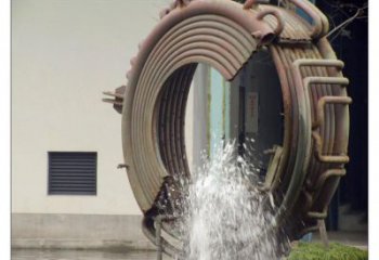 旱地噴泉雕塑，抽象圓環(huán)水景理念