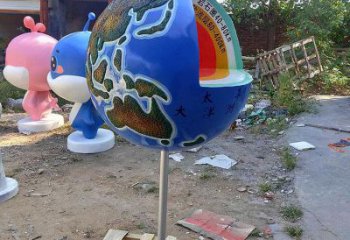 地球雕塑展品，街頭雕塑，不銹鋼地球雕塑供需