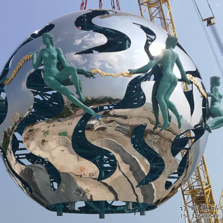 地球雕塑服務(wù)商，景觀雕塑，地球天使雕塑訂做廠家