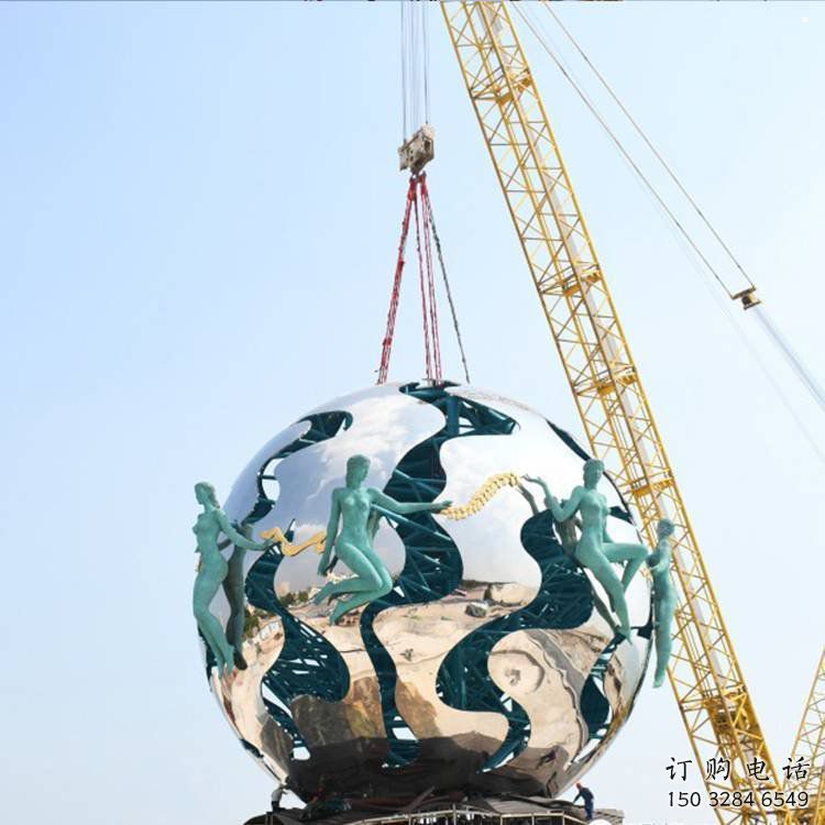 地球雕塑優(yōu)選，陸地?cái)[件，地球天使雕塑制作廠家