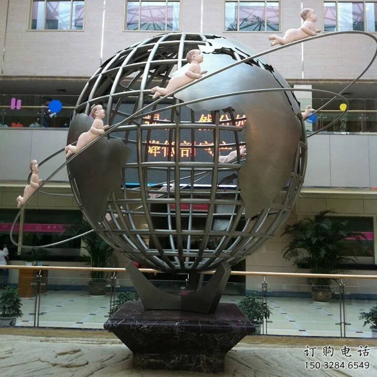 地球儀雕塑精品，景觀概念，現(xiàn)代地球儀人物雕塑通用