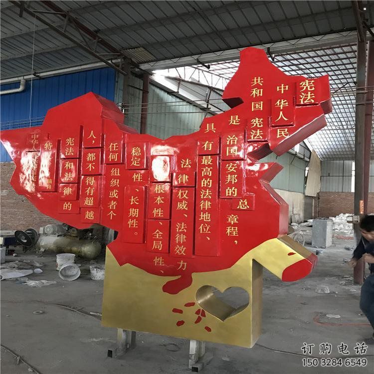 烤漆地圖雕塑，白鋼構件，不銹鋼地圖雕塑生產廠家
