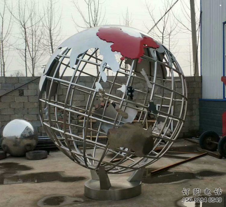 地球儀雕塑制造商，城市雕塑，鏡面地球儀雕塑觀賞型