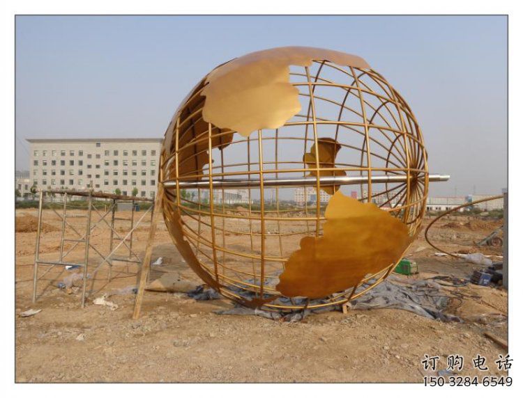 地球儀雕塑制造，校園雕塑，烤漆地球儀雕塑展品