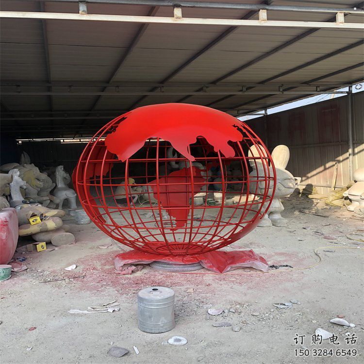 地球儀雕塑制造商，城區(qū)小品，烤漆地球儀雕塑制作廠家