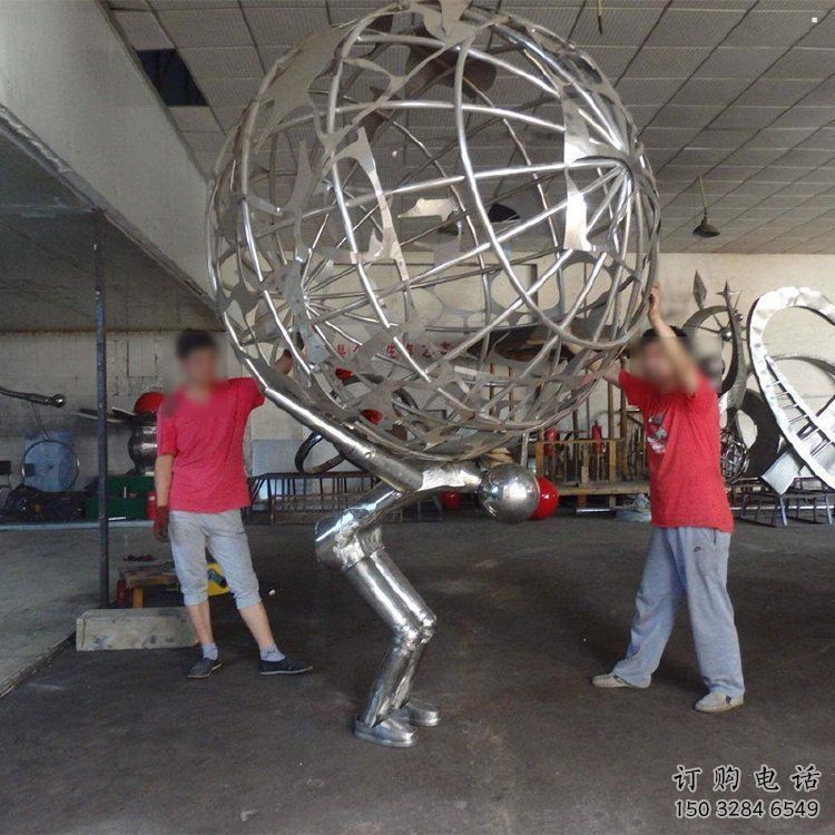 地球儀雕塑精選，街頭藝術(shù)，公園手托地球儀雕塑承接