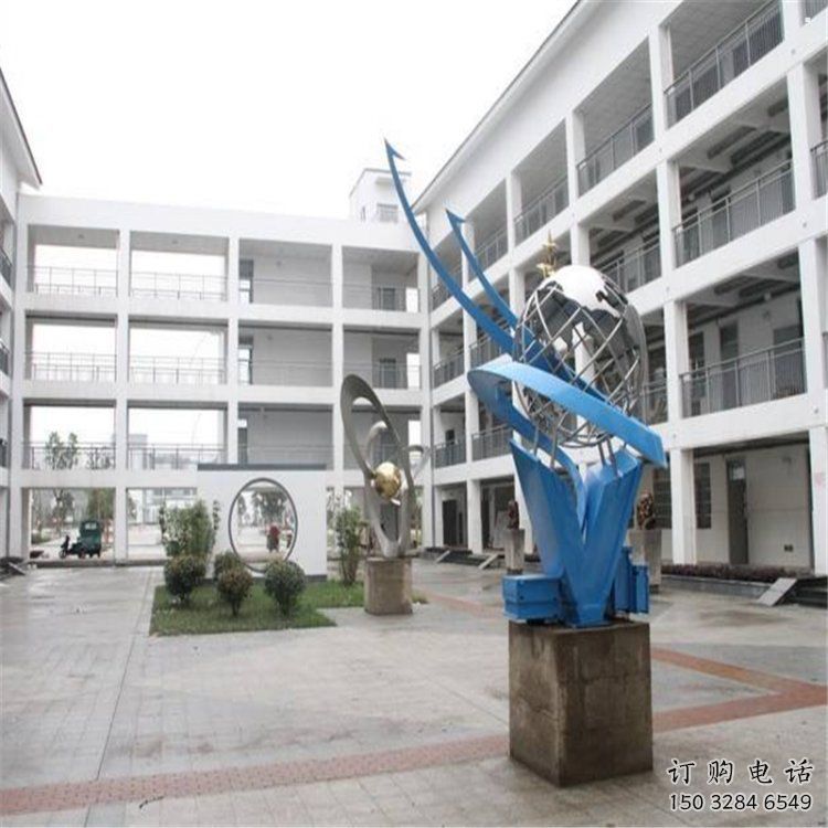 地球儀雕塑承接，校園雕塑，現(xiàn)代地球儀雕塑定制