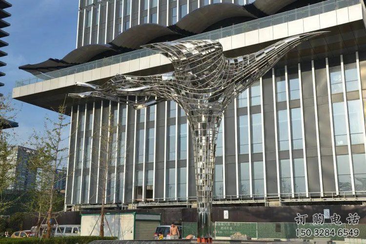 鳳凰建筑雕塑承接，廣場(chǎng)雕塑，抽象鳳凰雕塑定制廠家