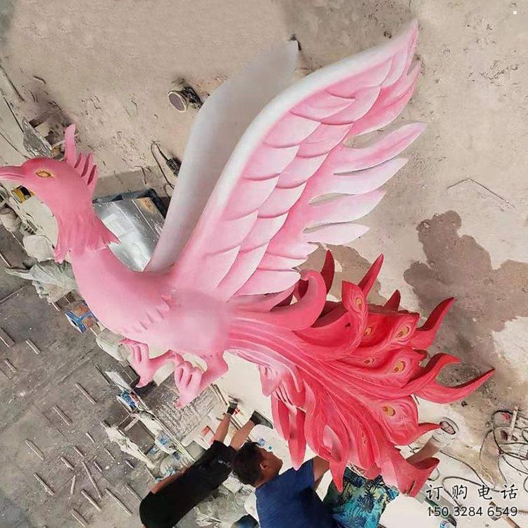 雕塑鳳凰景觀廠家，美陳雕塑，玻璃鋼鳳凰雕塑廠家