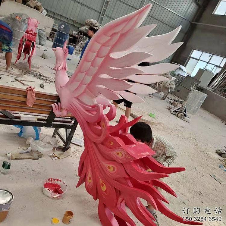 鳳凰雕塑觀賞型，廣場(chǎng)系列，玻璃鋼鳳凰雕塑廠(chǎng)家優(yōu)選