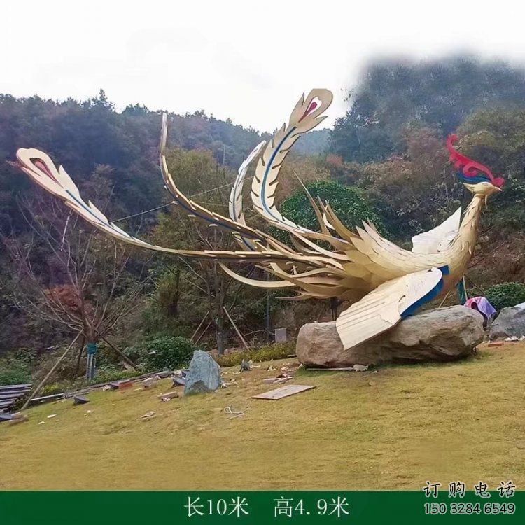 鳳凰雕塑精品，標(biāo)識雕塑，發(fā)光鳳凰雕塑廠家