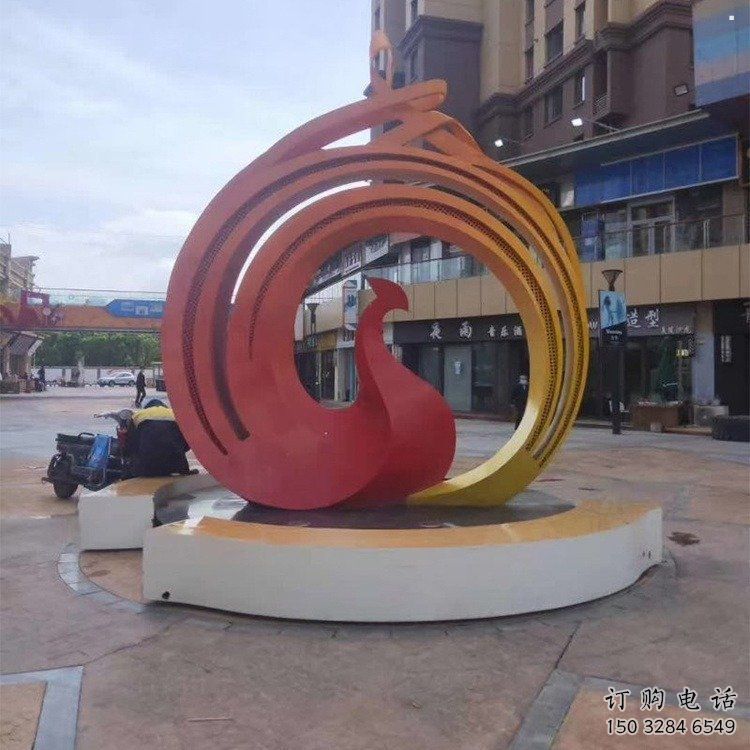 鳳凰雕塑供需，美陳雕塑，歐式圓環(huán)鳳凰雕塑廠家承接