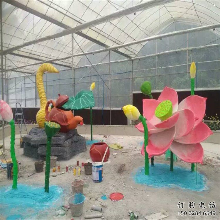 雕塑荷花景觀制造，街景小品，景觀仿真荷花雕塑優(yōu)價(jià)