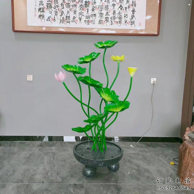 景區(qū)荷花雕塑通用，陸地擺件，各類荷花雕塑點擊