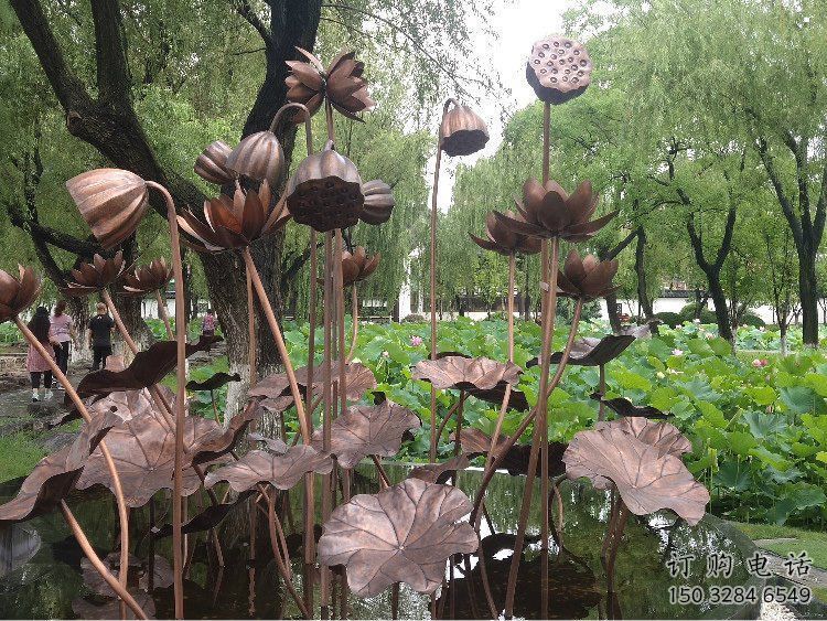 銅荷花雕塑通用，街道標識，銅荷花雕塑廠家承接