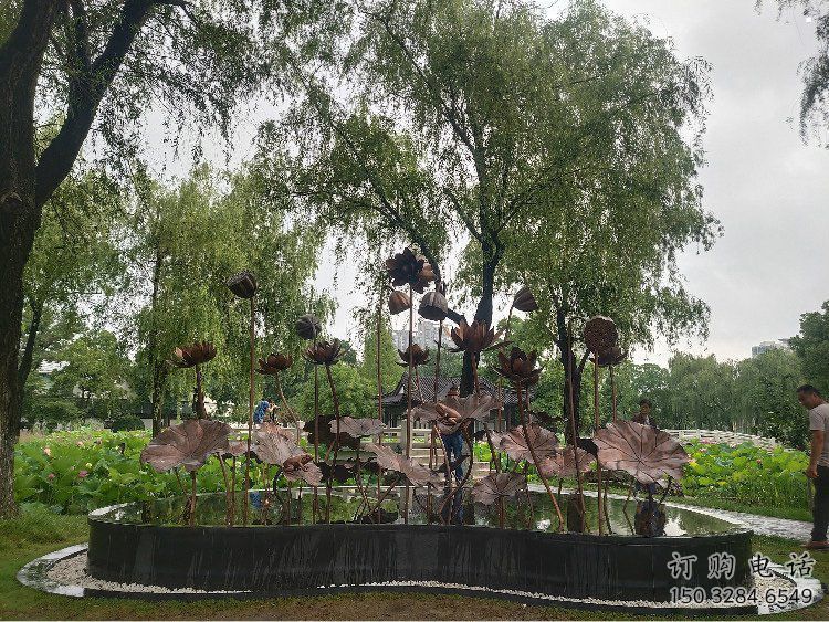 主題荷花雕塑供給，中式工藝，藝術(shù)銅荷花雕塑廠家精品