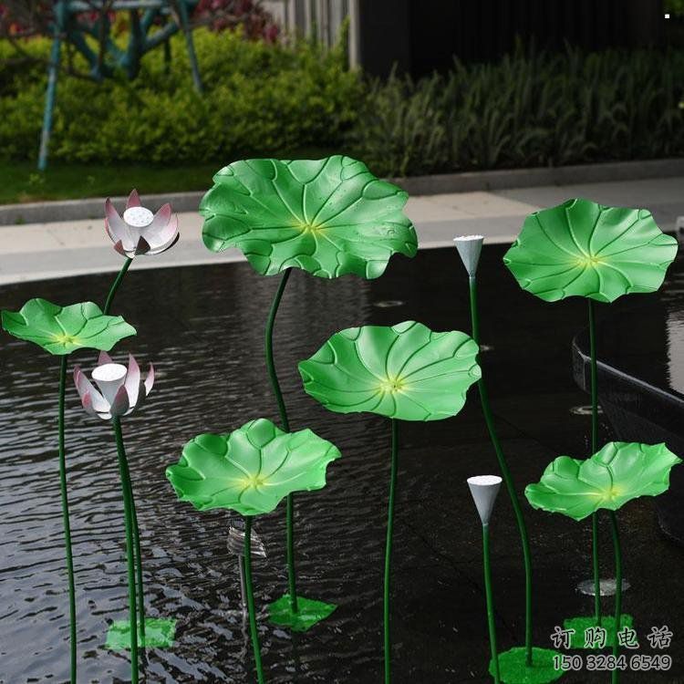 荷葉雕塑制造廠家，歐式風格，仿真荷葉雕塑供給