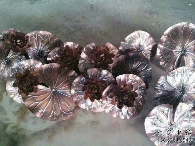 大型荷葉雕塑制作，花園小品，不銹鋼荷葉雕塑提供