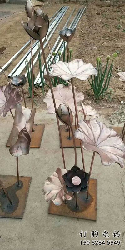 荷葉雕塑展品，公園小品，銅荷葉雕塑供需