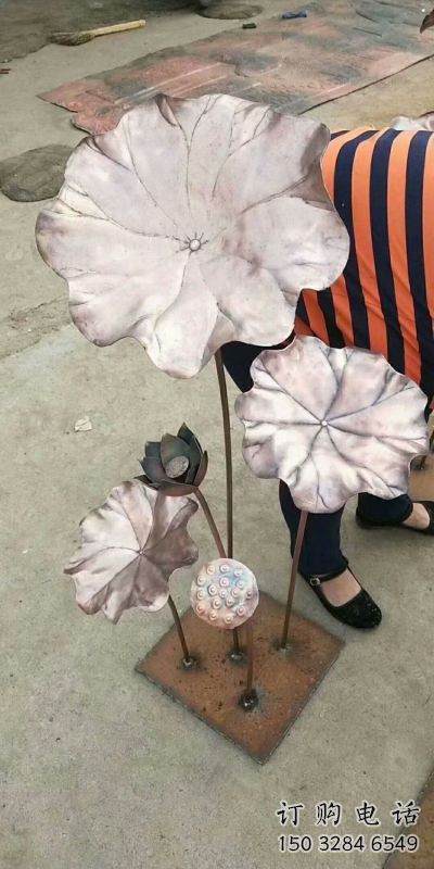 主題荷葉雕塑制作，美陳概念，銅荷葉雕塑生產(chǎn)廠家