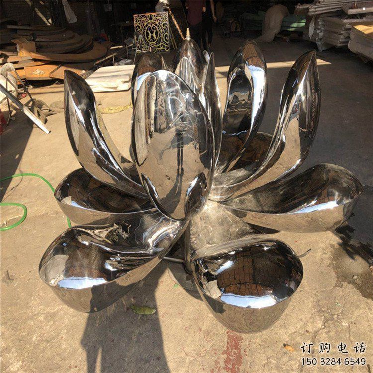蓮花雕塑制作廠家，公園小品，鏡面蓮花雕塑優(yōu)選