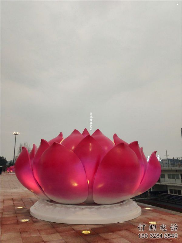 蓮花雕塑廠家精選，彩鋼制作，水景蓮花噴泉雕塑標(biāo)準(zhǔn)