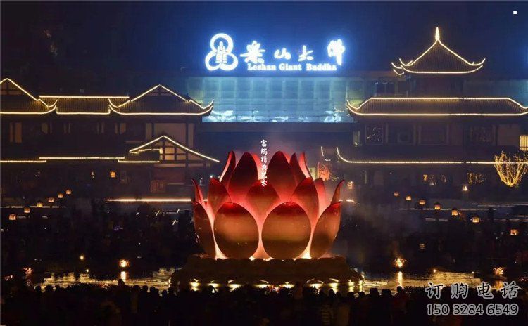 蓮花雕塑定做，公園小品，不銹鋼蓮花噴泉雕塑供應(yīng)