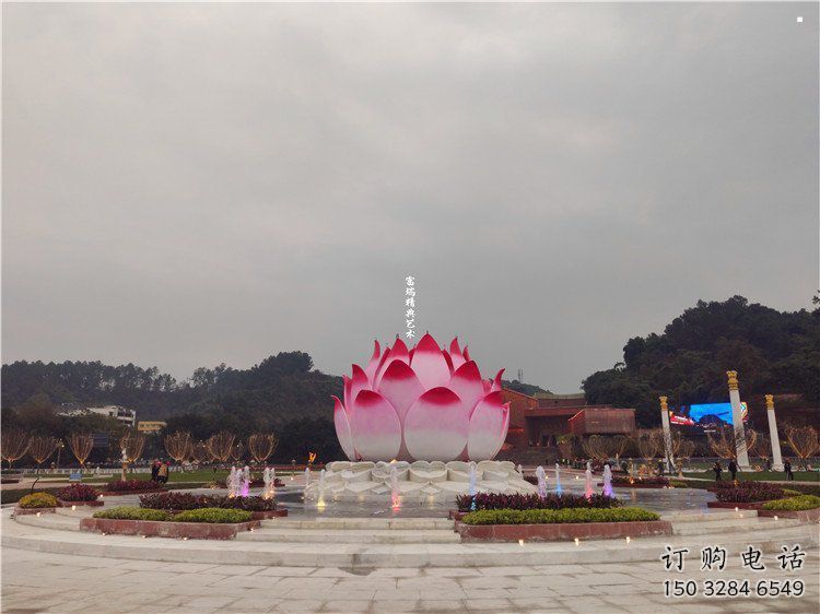 蓮花雕塑展品，花園小品，水景蓮花噴泉雕塑優(yōu)選
