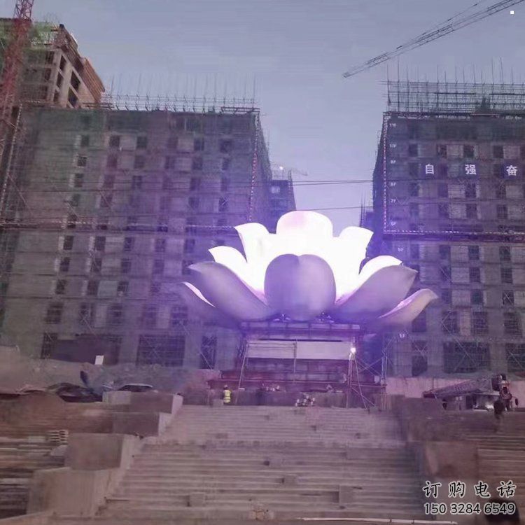 鏤空蓮花雕塑專供，鍛造工藝，燈光蓮花雕塑生產(chǎn)廠家