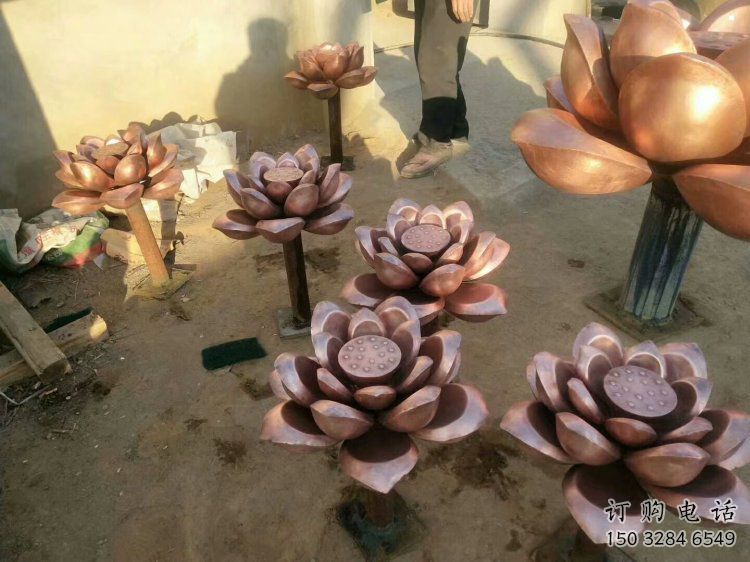 水蓮花銅雕塑訂做，歐式風(fēng)格，水蓮花銅雕塑廠家選定