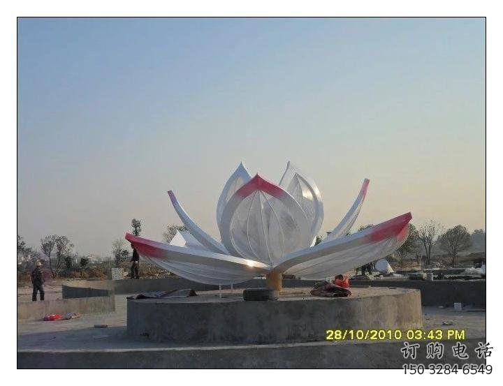 臥蓮雕塑訂做，彩鋼制作，不銹鋼臥蓮雕塑訂做廠家
