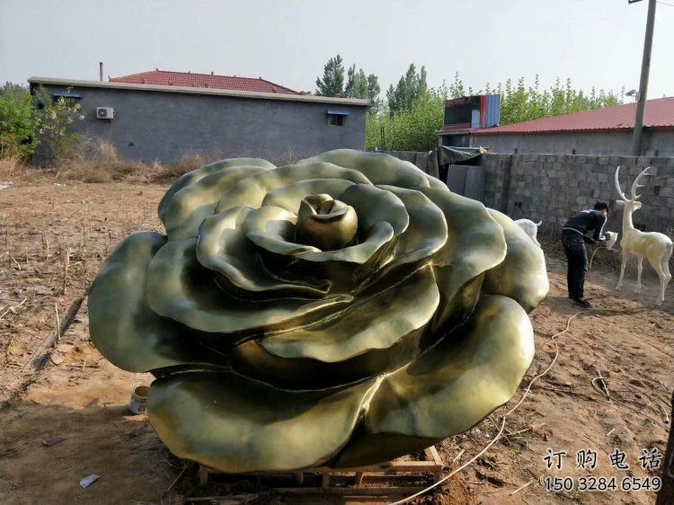玫瑰花雕塑標(biāo)準(zhǔn)，中式工藝，玻璃鋼玫瑰花雕塑精選
