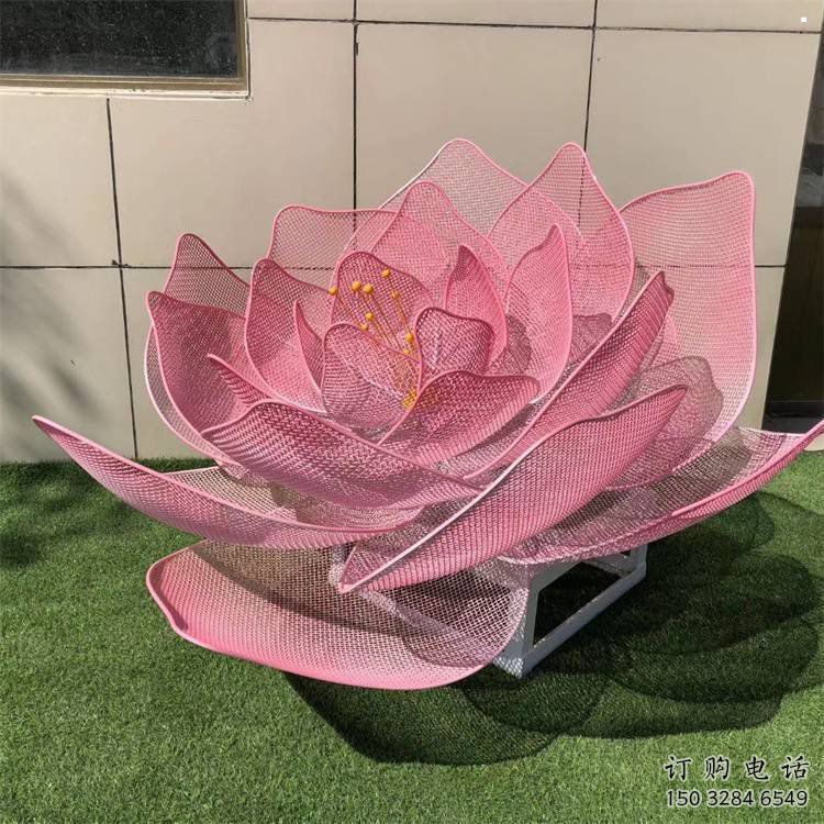 玫瑰花雕塑廠家，鋼管組合，烤漆鏤空玫瑰花雕塑定做