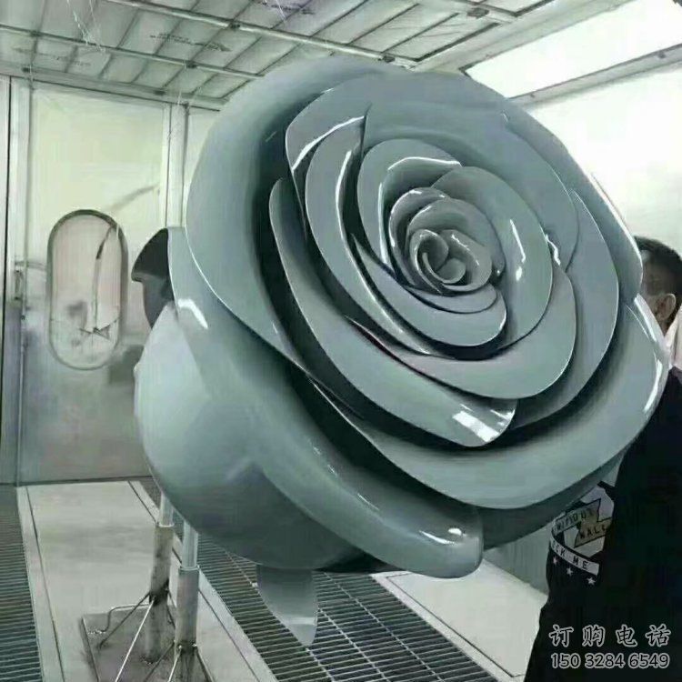 月季雕塑定價，景區(qū)雕塑，月季花朵雕塑廠家供給