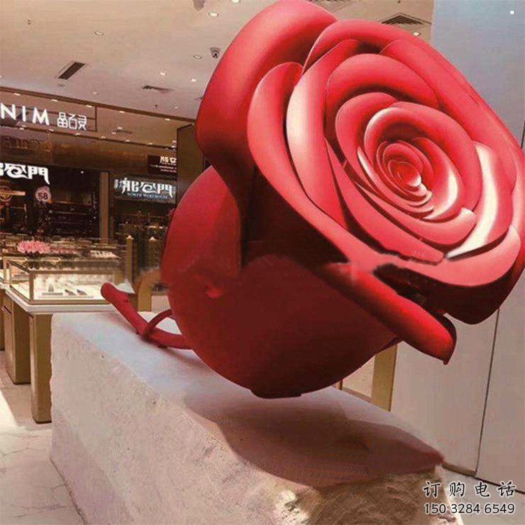 月季雕塑生產(chǎn)，透雕系列，紀(jì)念月季花朵雕塑展品