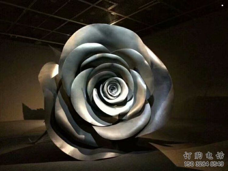 月季花雕塑優(yōu)選，白鋼構(gòu)件，景觀不銹鋼月季花雕塑工程