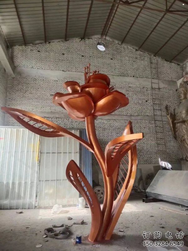 月季花雕塑供需，標(biāo)識(shí)雕塑，景觀不銹鋼月季花雕塑指用