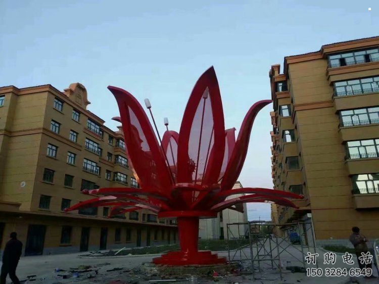 燈光花朵雕塑廠家，標(biāo)識(shí)雕塑，展示燈光茶花雕塑優(yōu)選