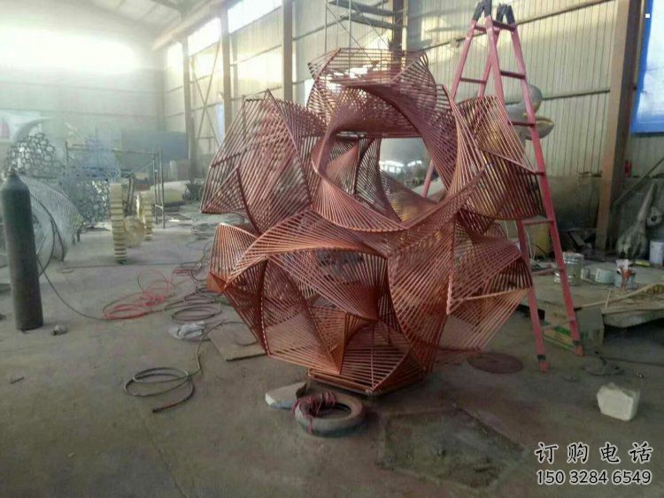 花球雕塑生產(chǎn)，景觀雕塑，不銹鋼花球雕塑定制