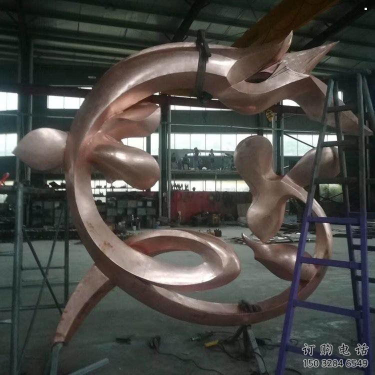 蘭花雕塑供應，花園小品，不銹鋼蘭花花朵雕塑展品