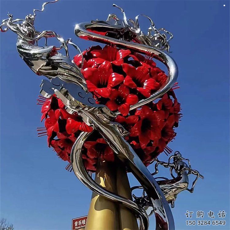 玫瑰花朵雕塑供給，歐式風(fēng)格，室外玫瑰花朵雕塑提供