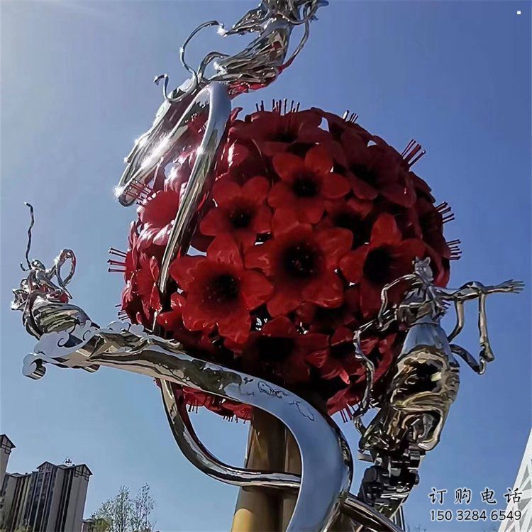 玫瑰花朵雕塑通用，美陳雕塑，景觀玫瑰花朵雕塑展品