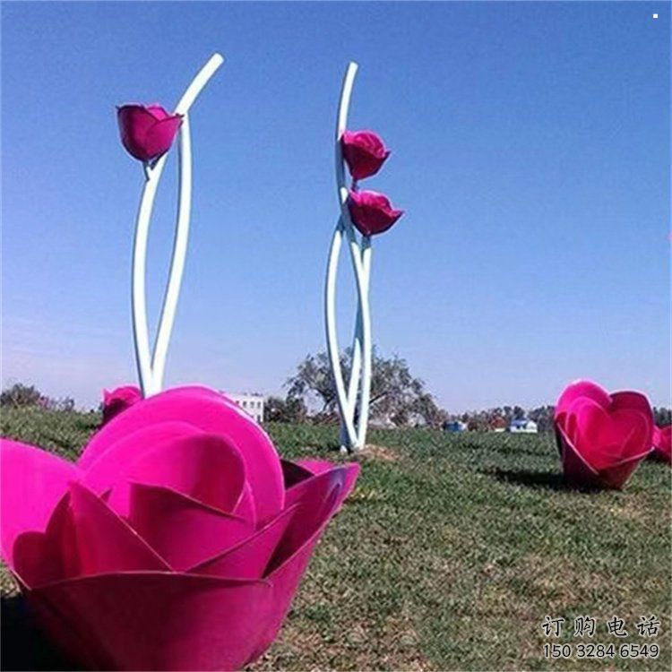 玫瑰花朵雕塑通用，景觀雕塑，空間玫瑰花朵雕塑標準