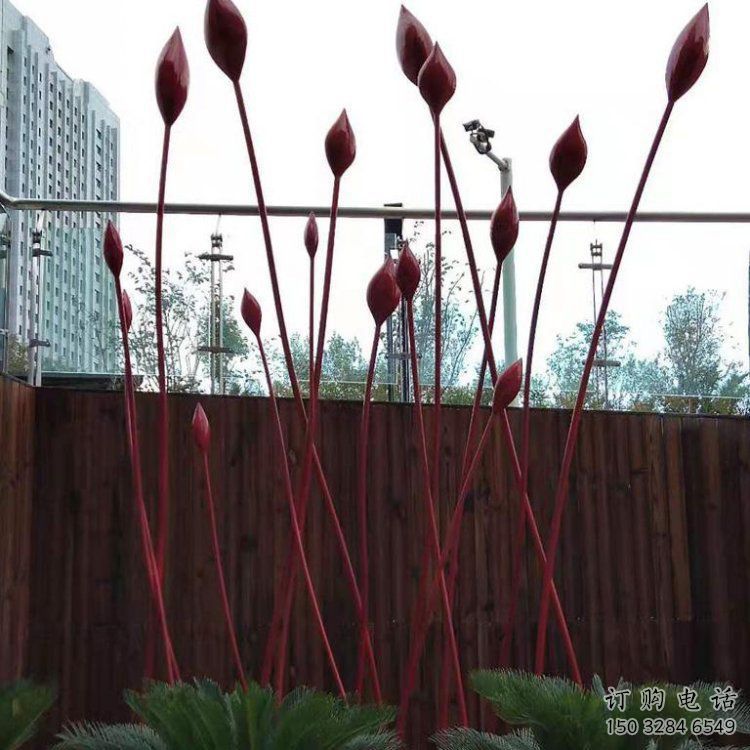 花朵雕塑服務(wù)商，街景小品，環(huán)境郁金香花朵雕塑訂做